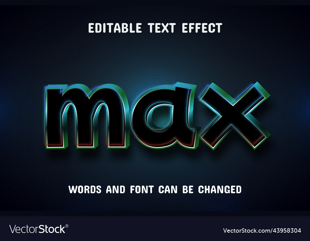 Max 3d text effect Vector Image Max 3d text effect