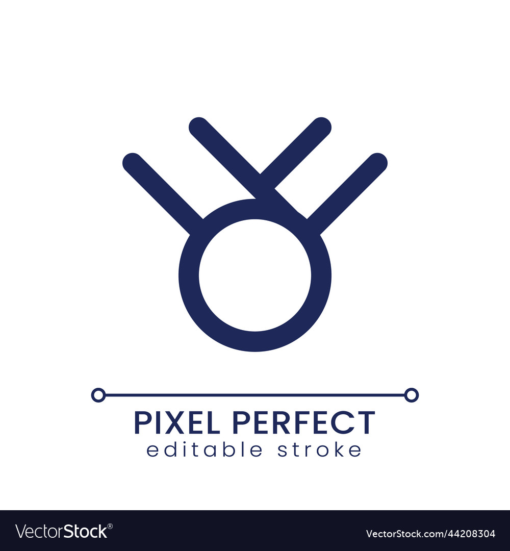 Medal pixel perfect linear ui icon vector image Medal pixel perfect linear ui icon