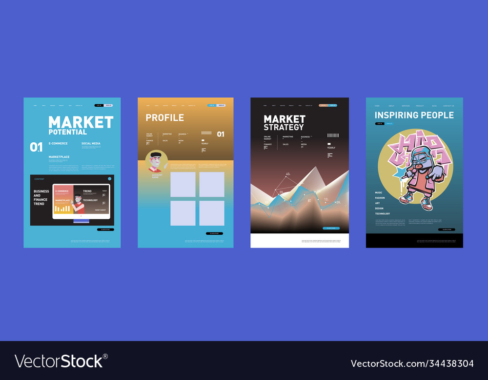 Presentation and website interface layout design Vector Image Presentation and website interface layout design
