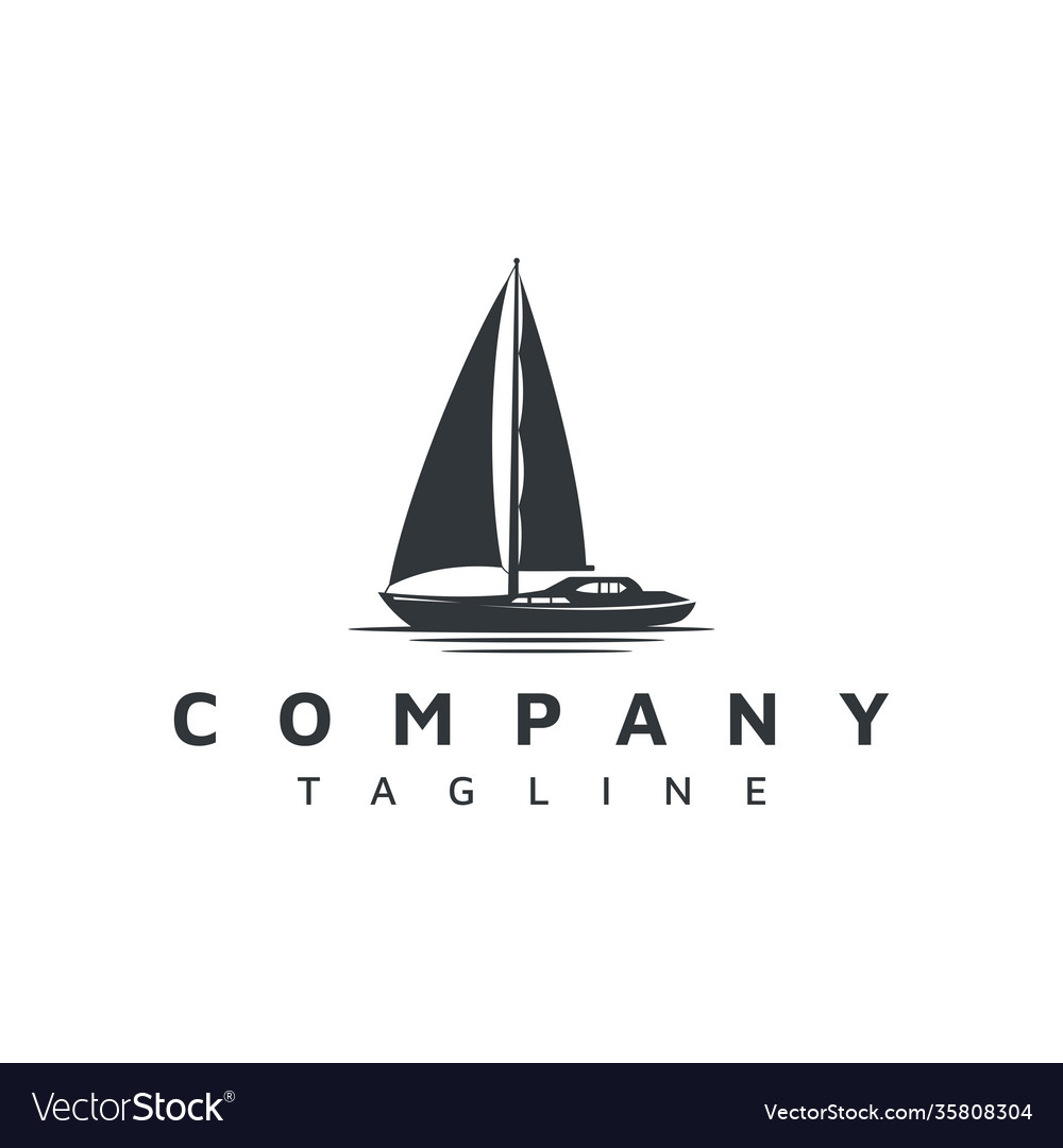 Sailing yacht silhouette logo design inspiration Vector Image