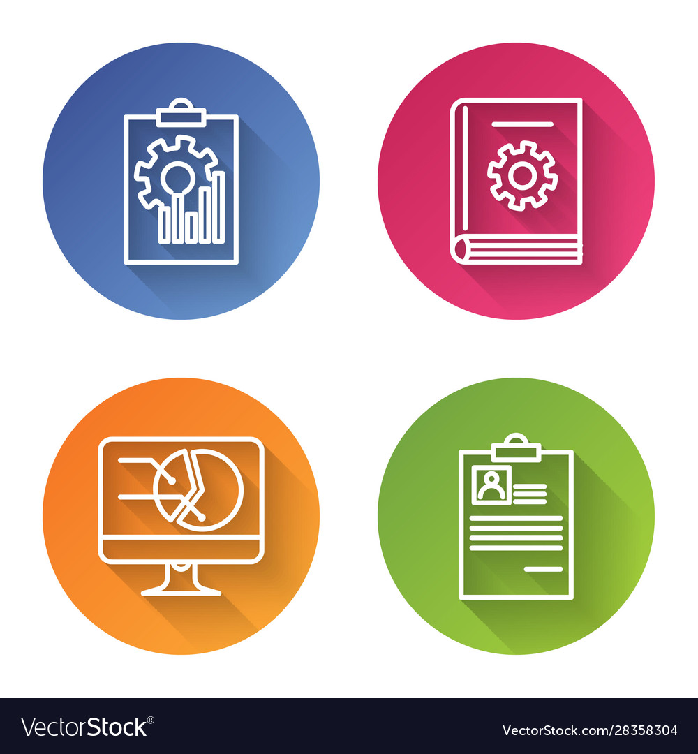 Set line clipboard with graph chart user manual vector image Set line clipboard with graph chart user manual