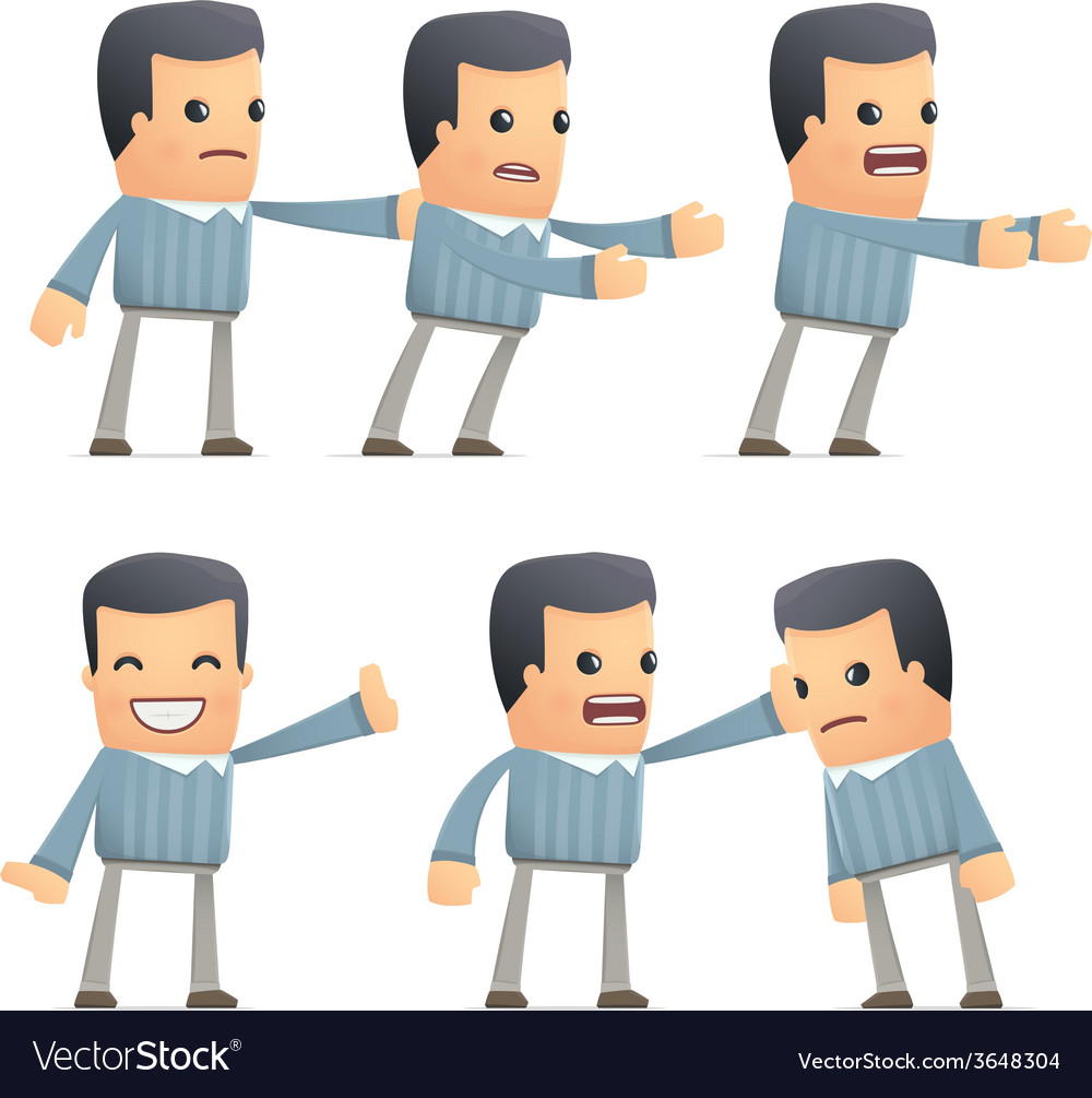 Set of customer character in different poses