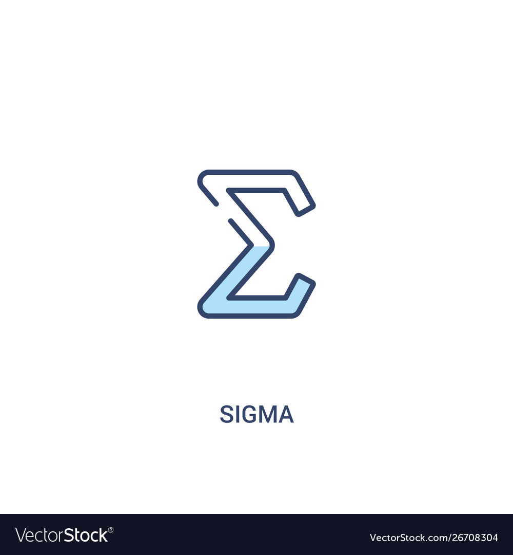 Sigma concept 2 colored icon simple line element