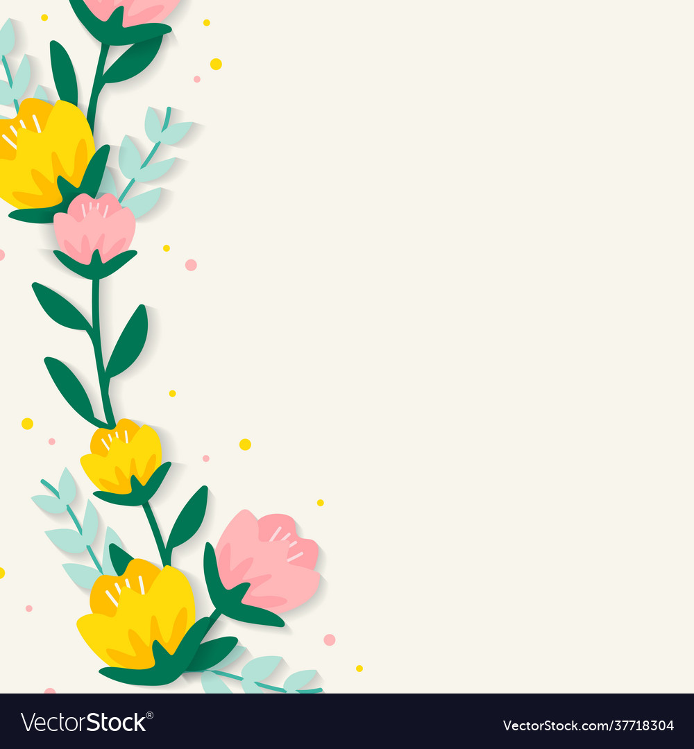 Spring floral border Royalty Free Vector Image