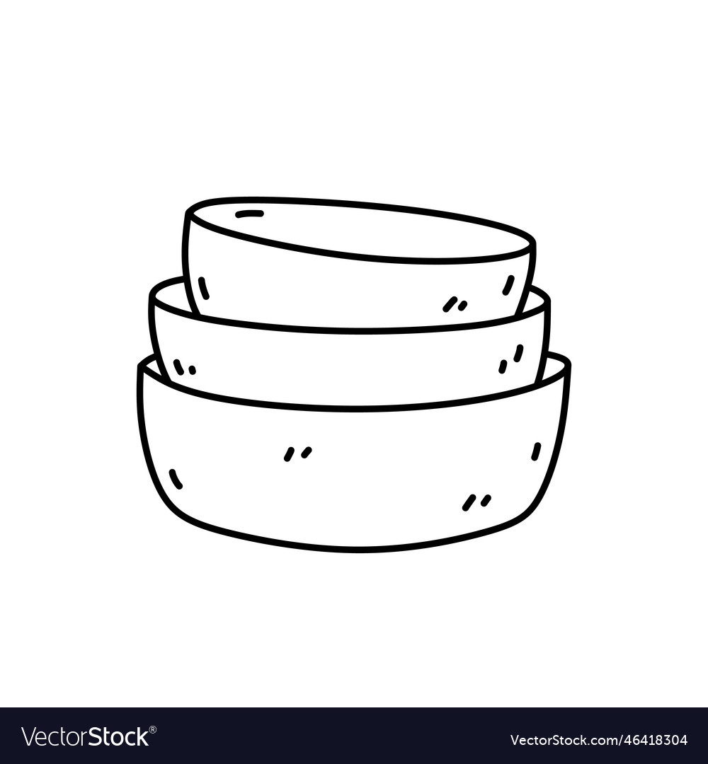 Stack of plates isolated on white background Vector Image Stack of plates isolated on white background