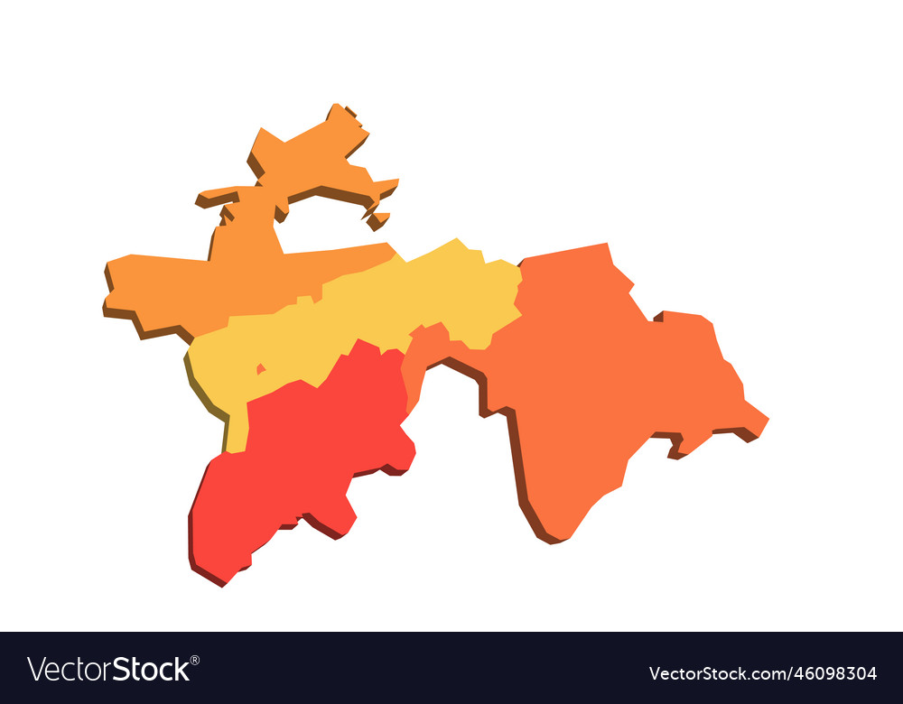 Tajikistan political map of administrative Vector Image