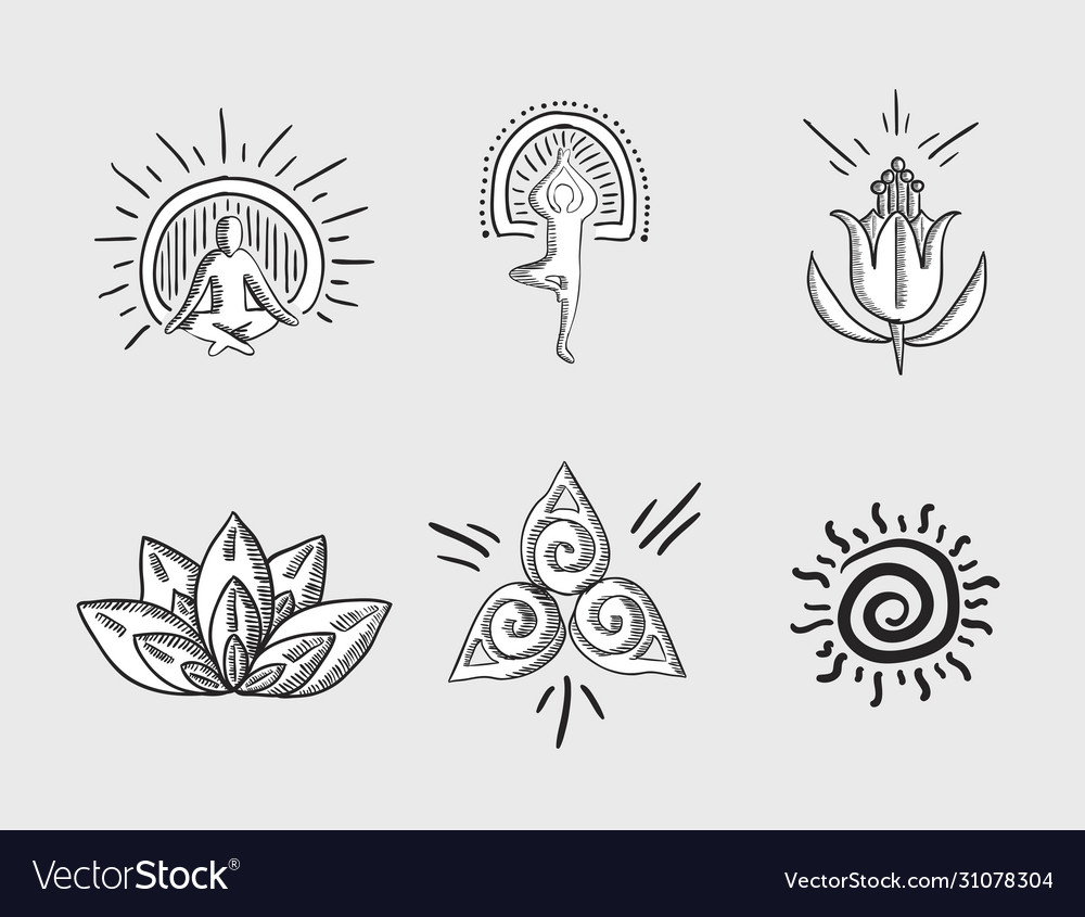 Variety zen elements symbols Royalty Free Vector Image