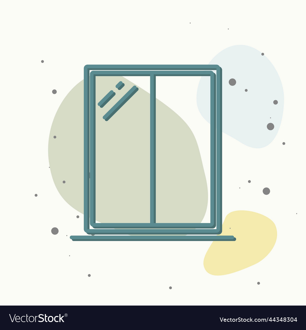 Window icon on multicolored background vector image Window icon on multicolored background
