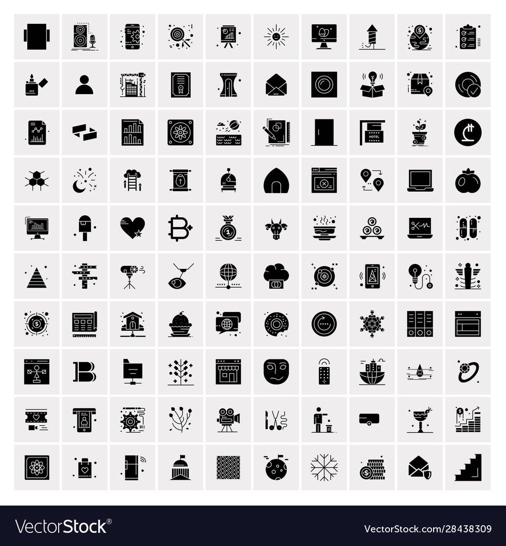100 solid business icons for web and print