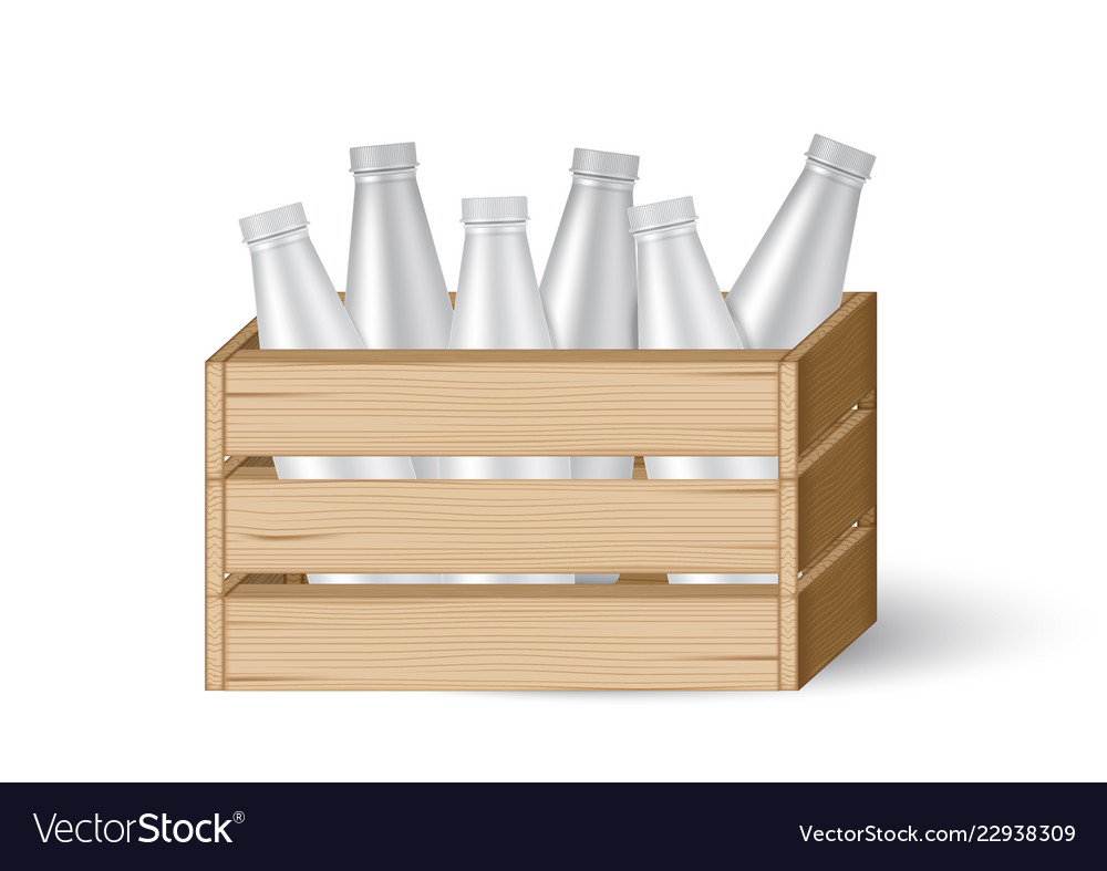 3d mock up realistic wooden crates or box