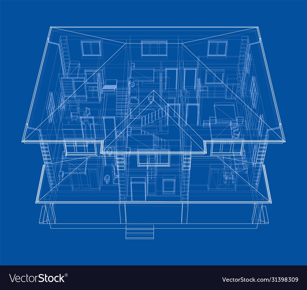 Abstract sketch a house Royalty Free Vector Image