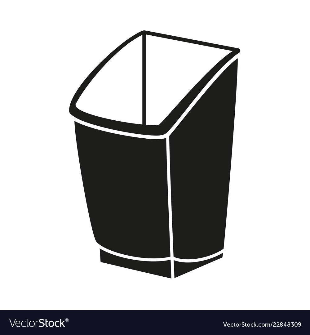 Black And White Trash Bin Silhouette Royalty Free Vector Black And White Trash Bin Silhouette Vector Image