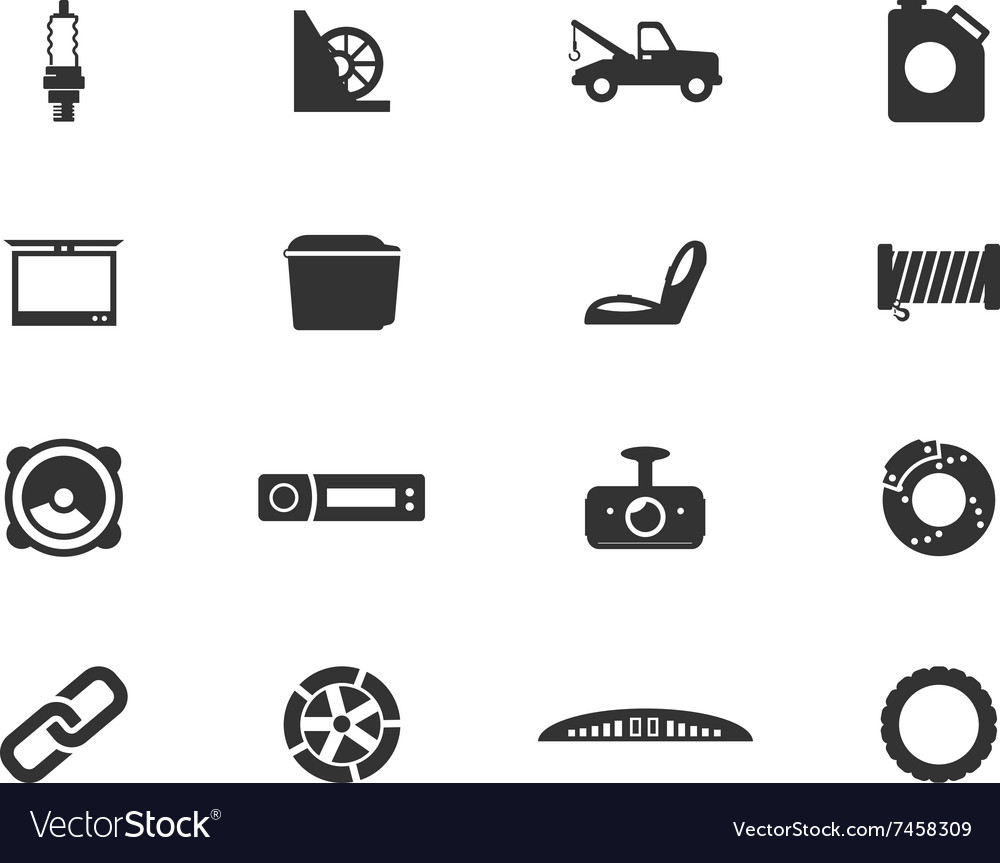 Car shop icons set