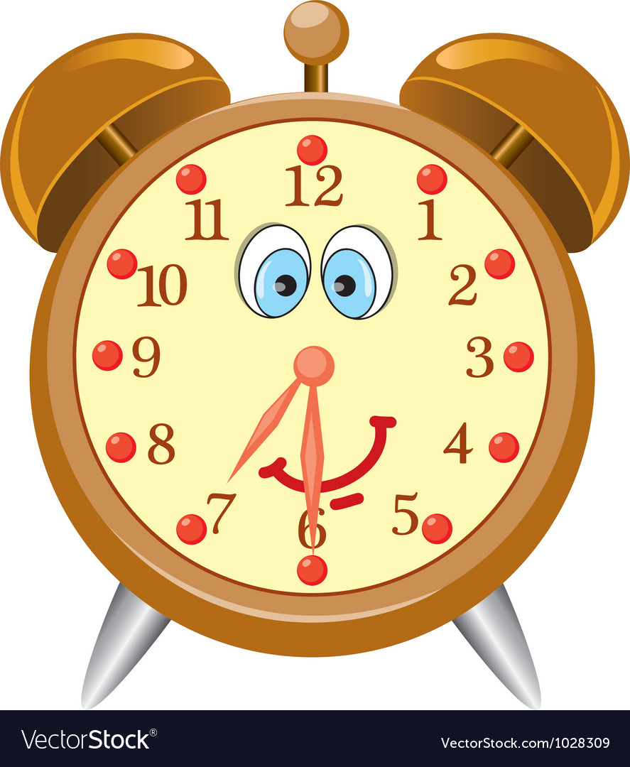 Clock alarm Royalty Free Vector Image - VectorStock