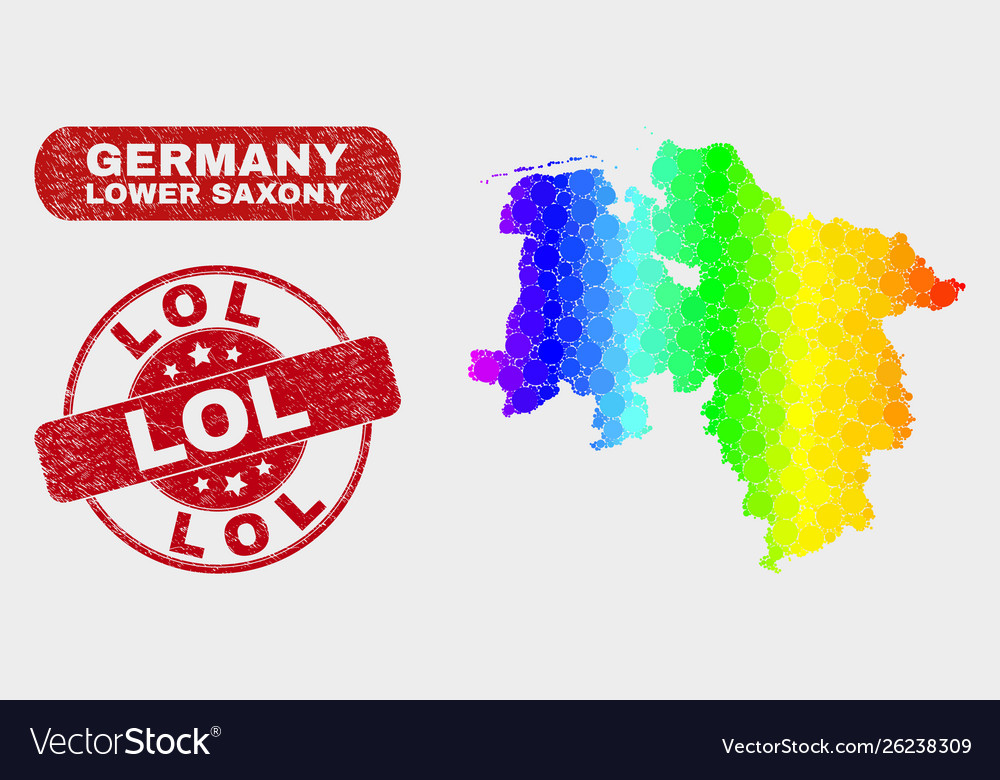 Colored mosaic lower saxony land map and distress