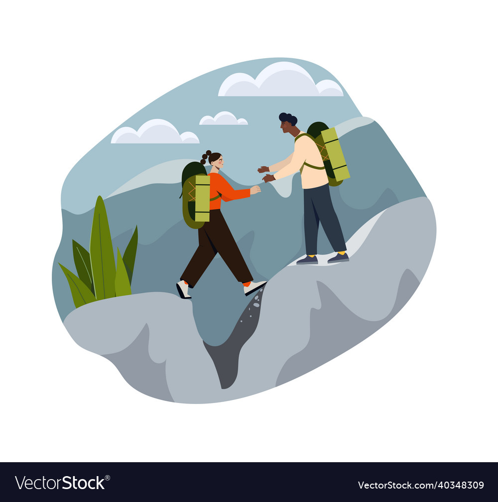 Couple camping concept Royalty Free Vector Image