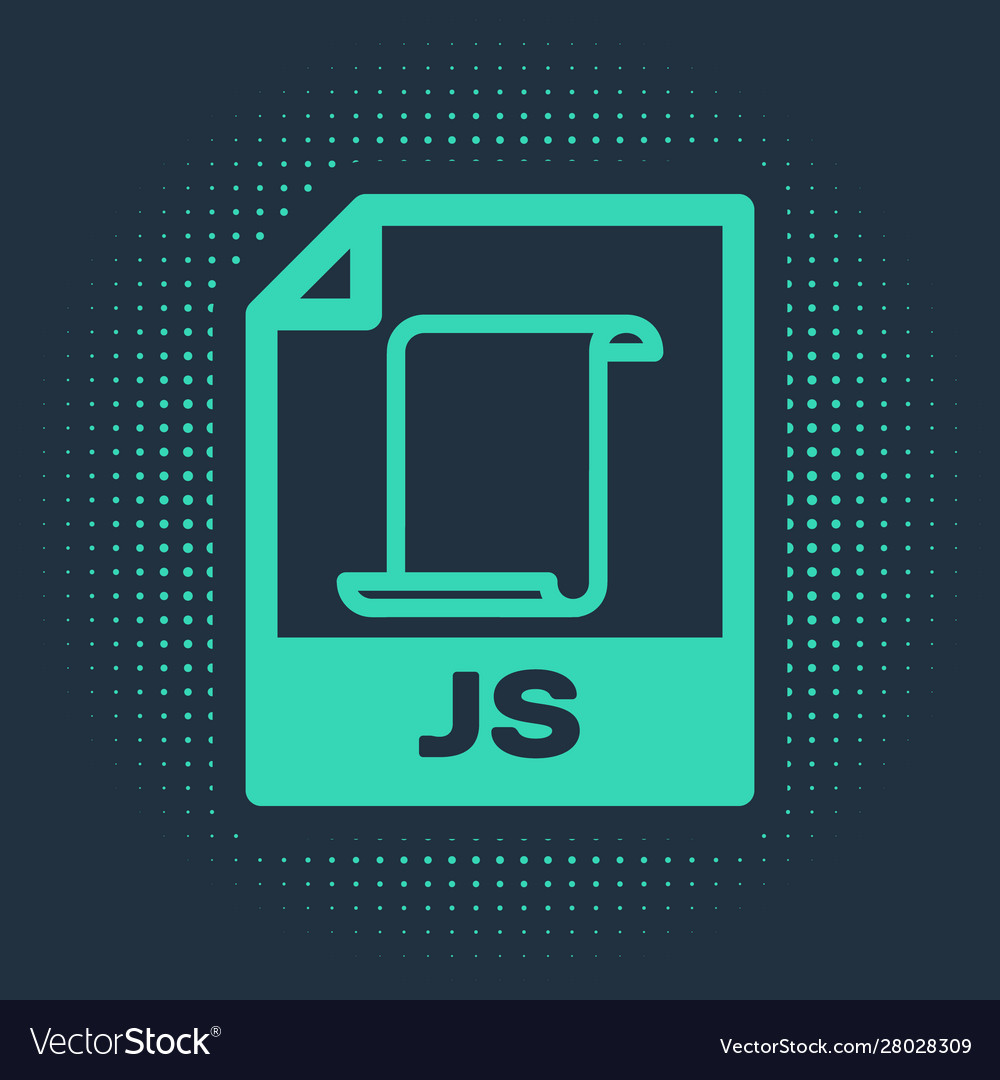 Green js file document download button icon vector image Green js file document download button icon