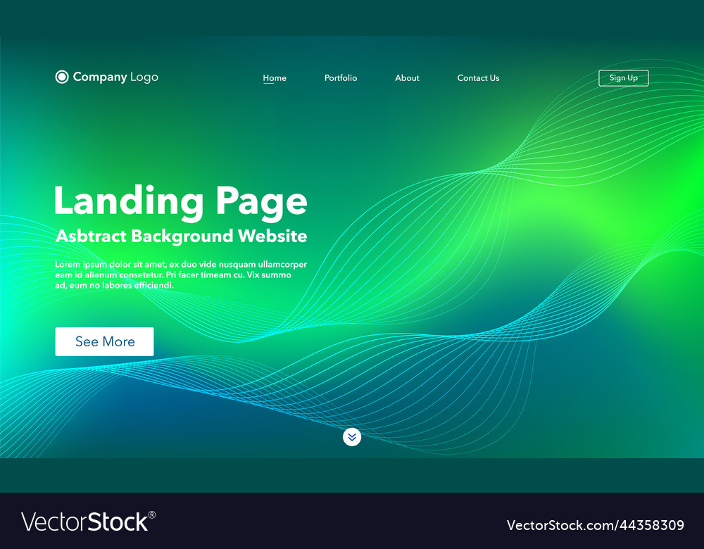 Landing page abstract background website template vector image Landing page abstract background website template