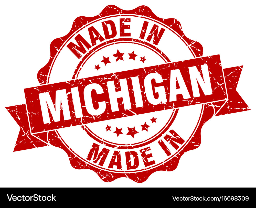 Made in michigan round seal Royalty Free Vector Image