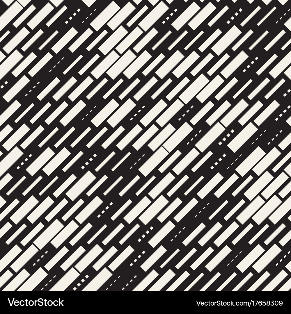 Seamless black and white irregular dash Royalty Free Vector