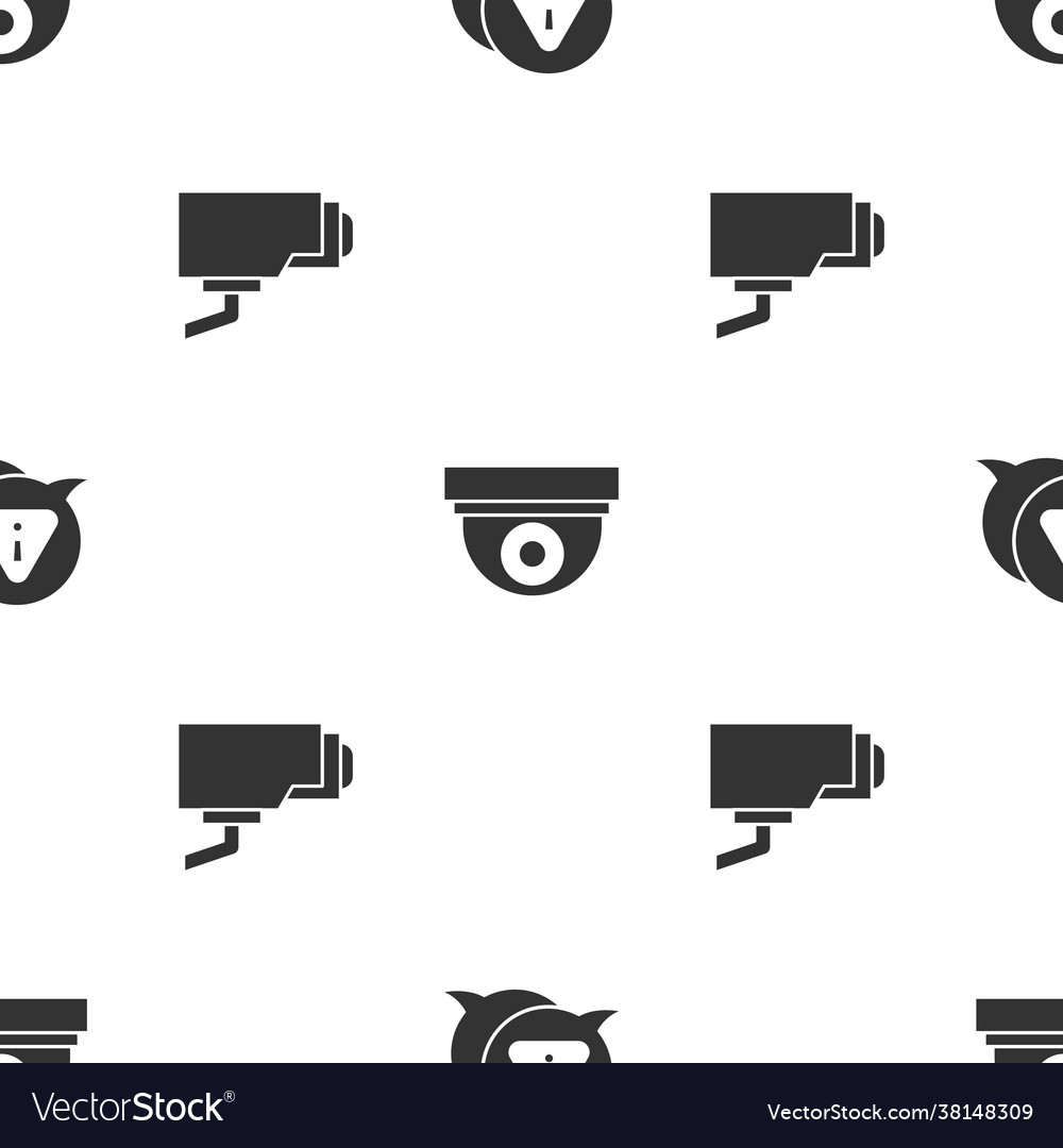 Set exclamation mark in triangle security camera vector image Set exclamation mark in triangle security camera