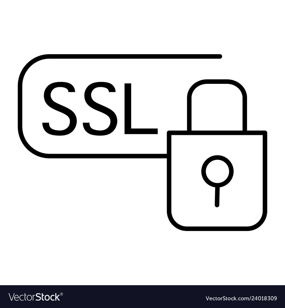 Ssl security thin line icon certificate protected vector image Ssl security thin line icon certificate protected