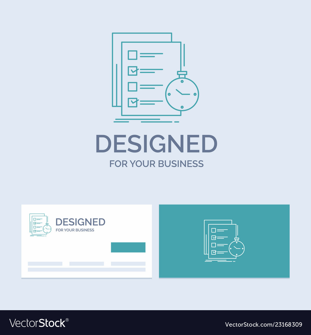 Todo task list check time business logo line icon vector image Todo task list check time business logo line icon
