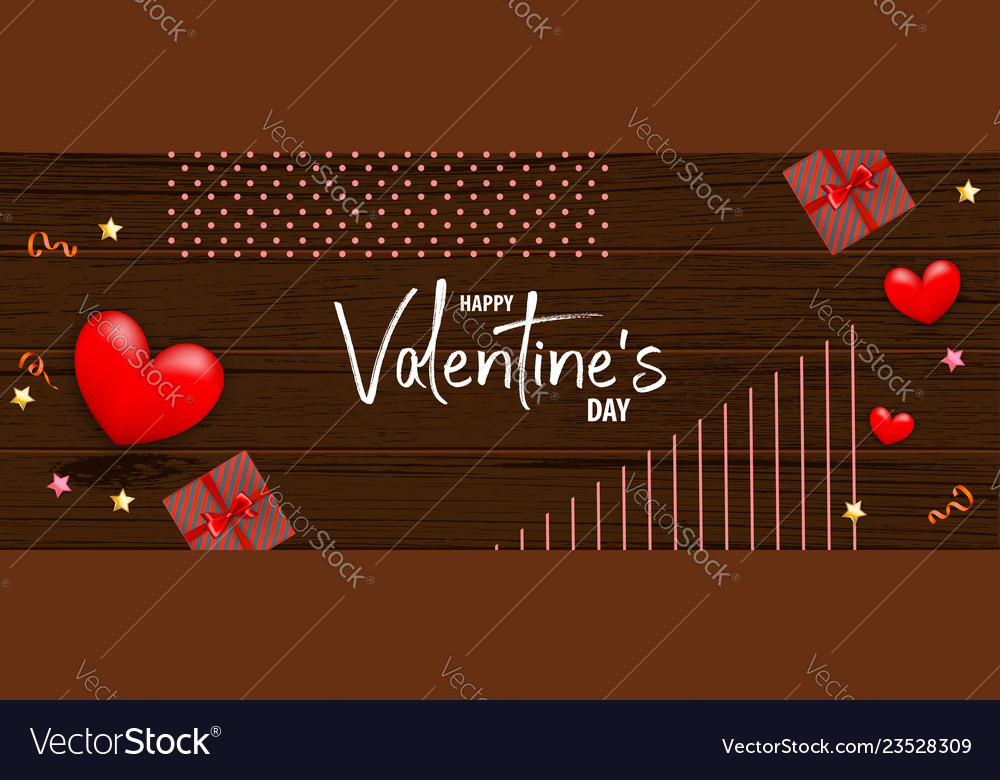 Valentines day wood 3d background