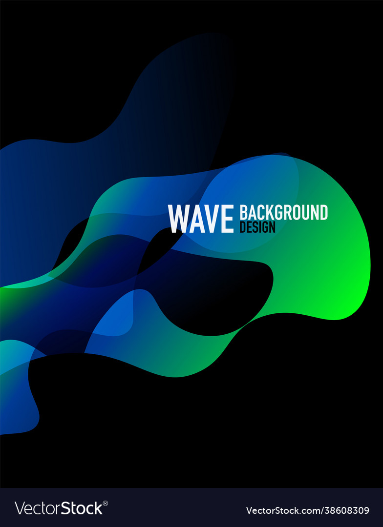 Vertical fluid gradient wave abstract background vector image Vertical fluid gradient wave abstract background