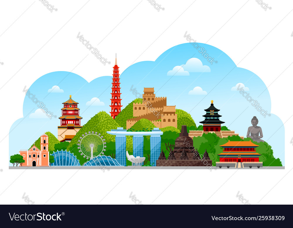 Wonderful asian poster chinese korean Royalty Free Vector