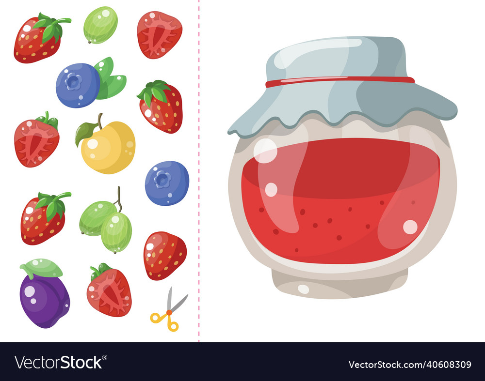worksheet-for-kids-cut-and-paste-match-color-red-vector-image