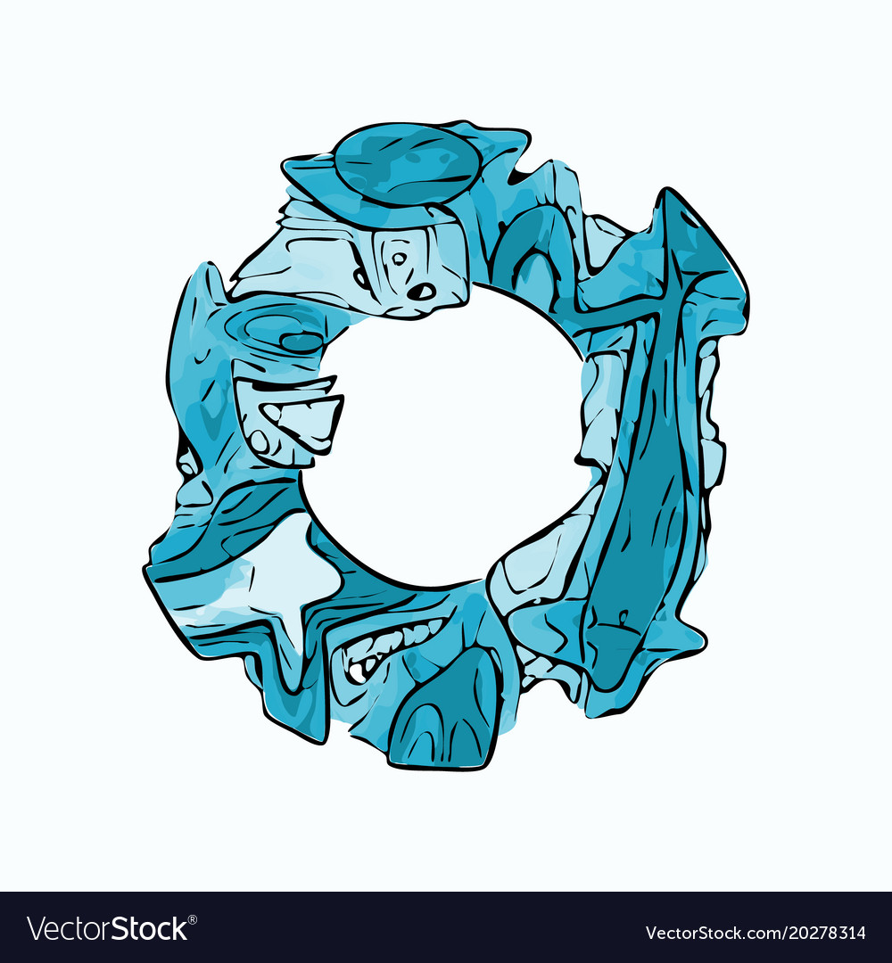 Abstract colorful circle alien style frame