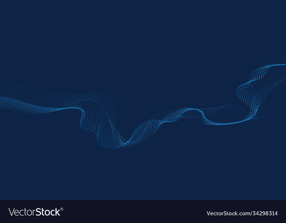 Abstract digital wave particles flow vector image Abstract digital wave particles flow