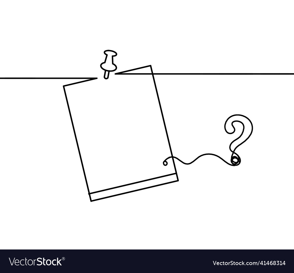 Abstract paper with question mark as line drawing