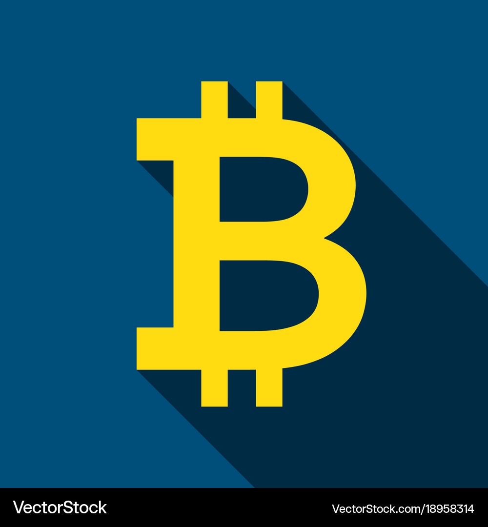 Bitcoin flat icon Royalty Free Vector Image - VectorStock