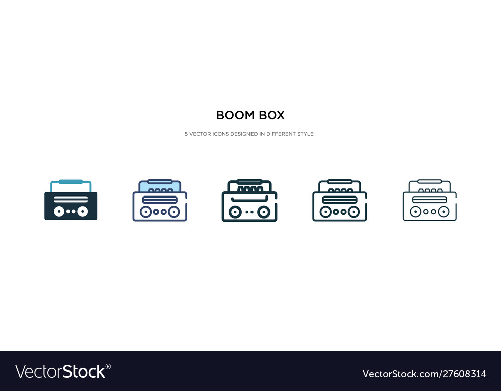 Boom box icon in different style two colored