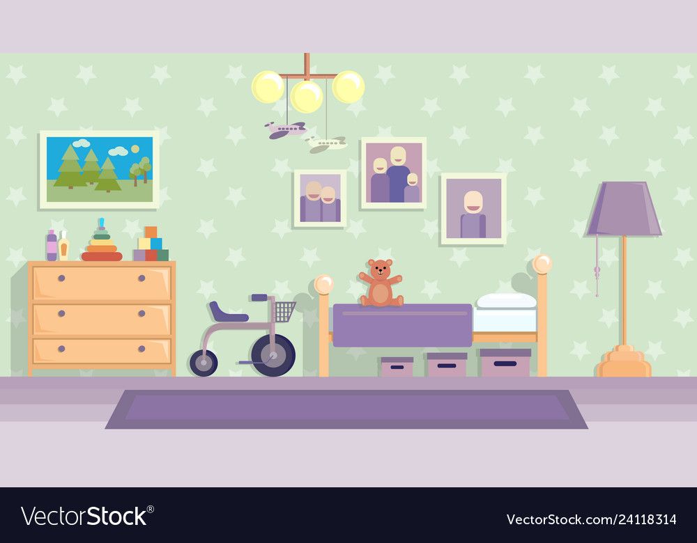 Children room in lilac image flat