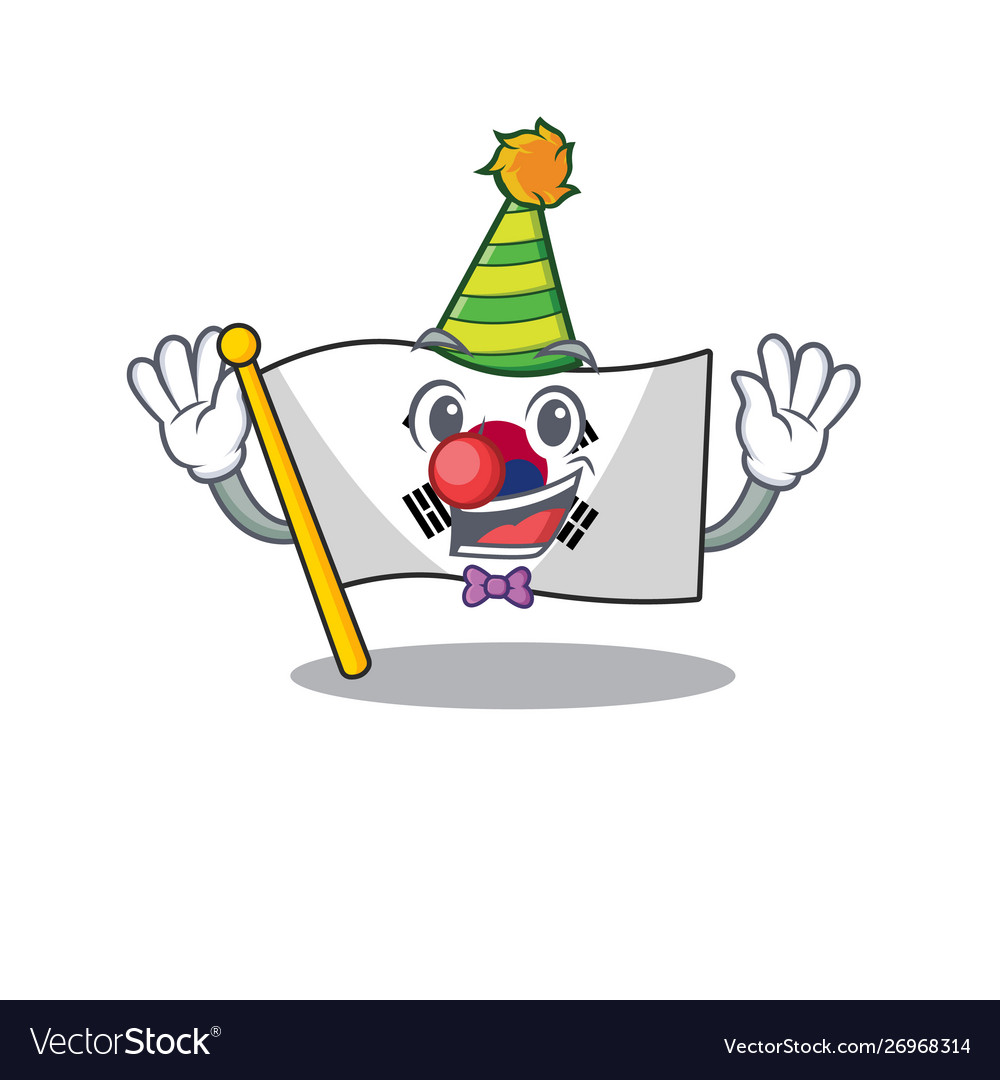Clown korean flag stored in character drawer vector image Clown korean flag stored in character drawer