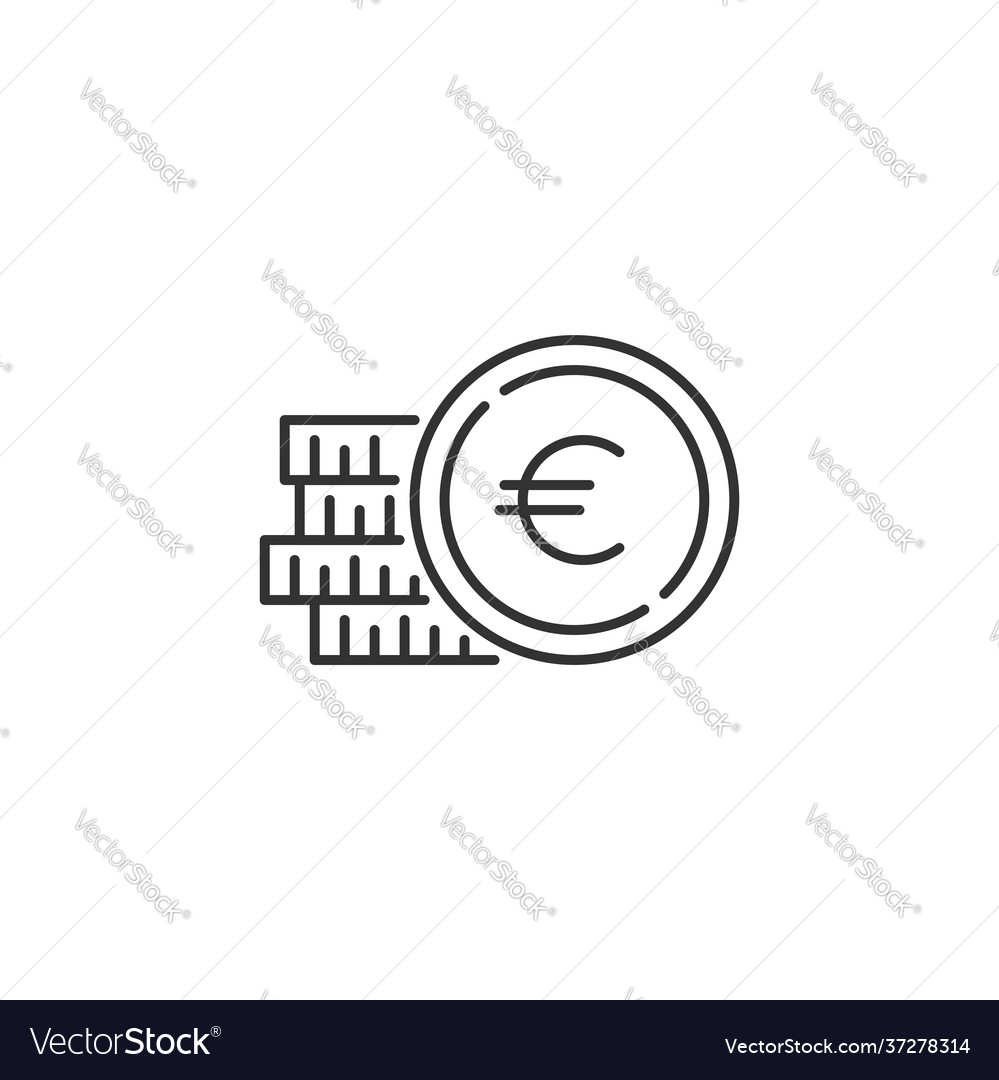 Coins stack related line icon vector image Coins stack related line icon