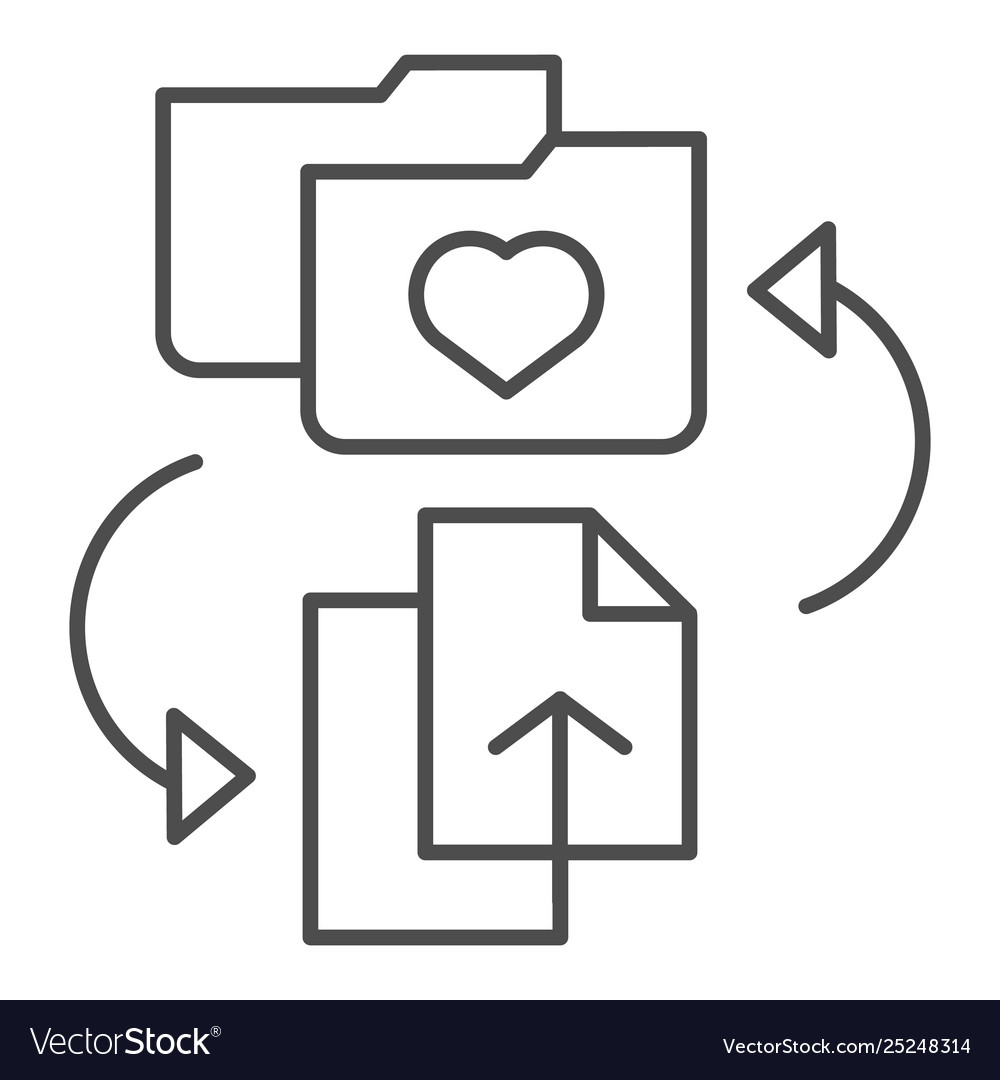 Favorites folder thin line icon add files