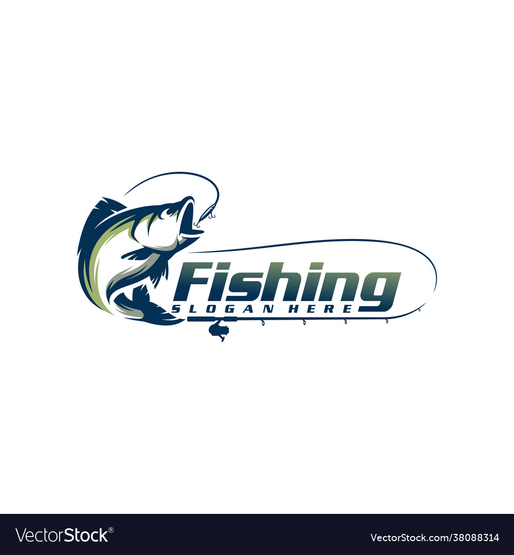 Fishing logo template Royalty Free Vector Image