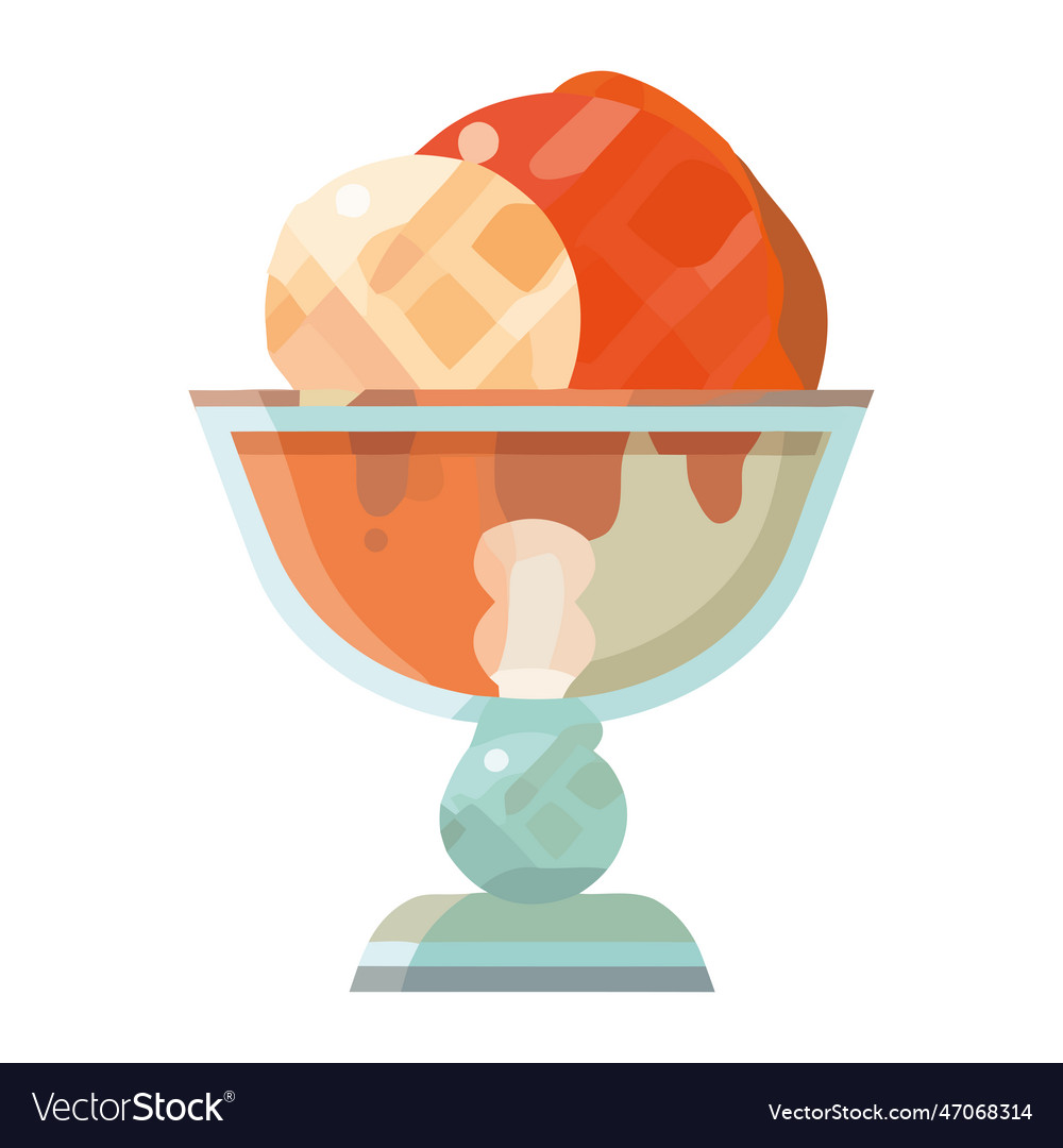 Gourmet dessert bowl with ice cream ball Vector Image