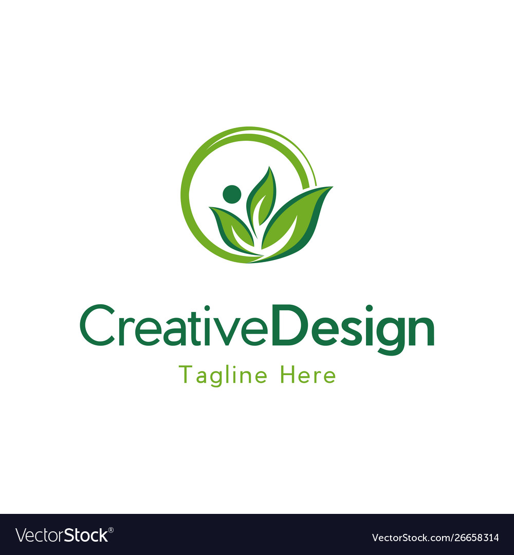 Human leaf healthcare creative logo Royalty Free Vector