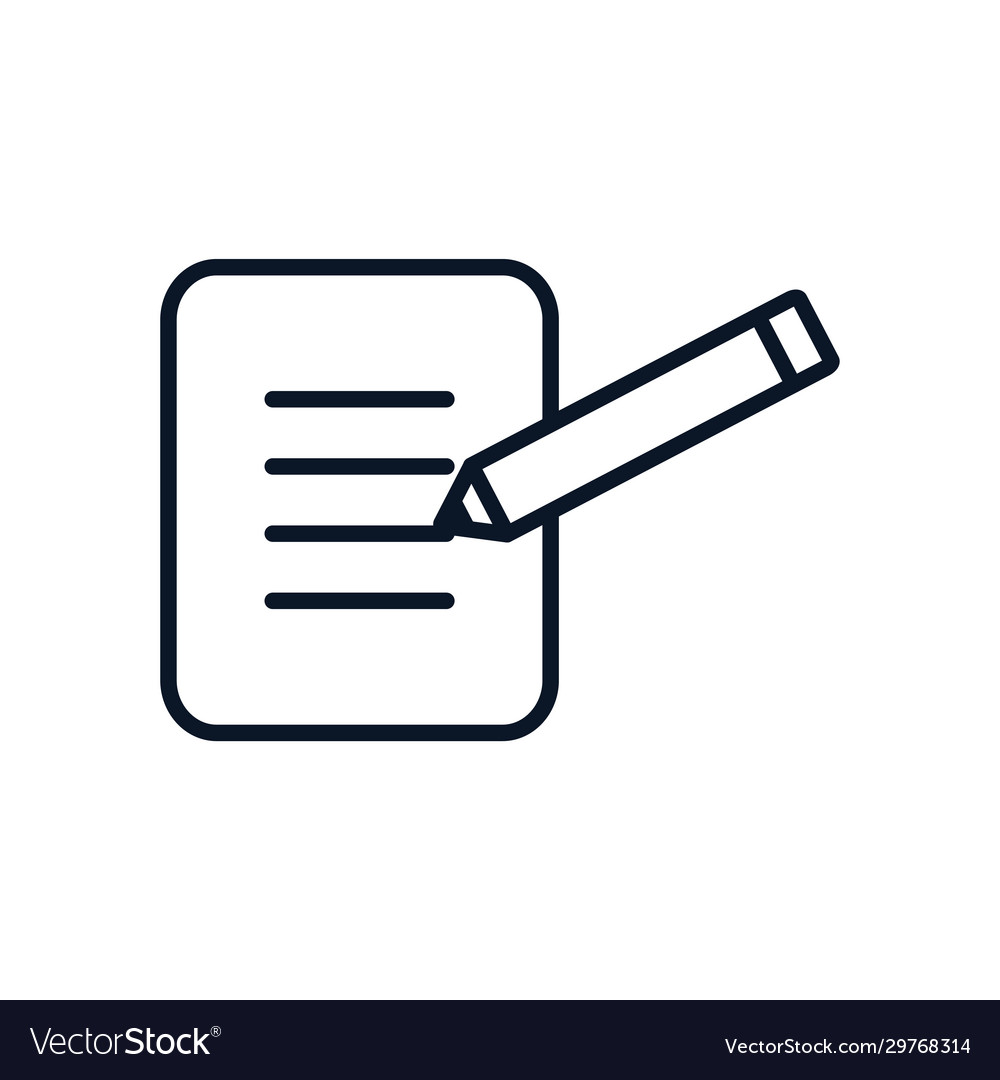 Isolated data document and pencil line style icon vector image Isolated data document and pencil line style icon