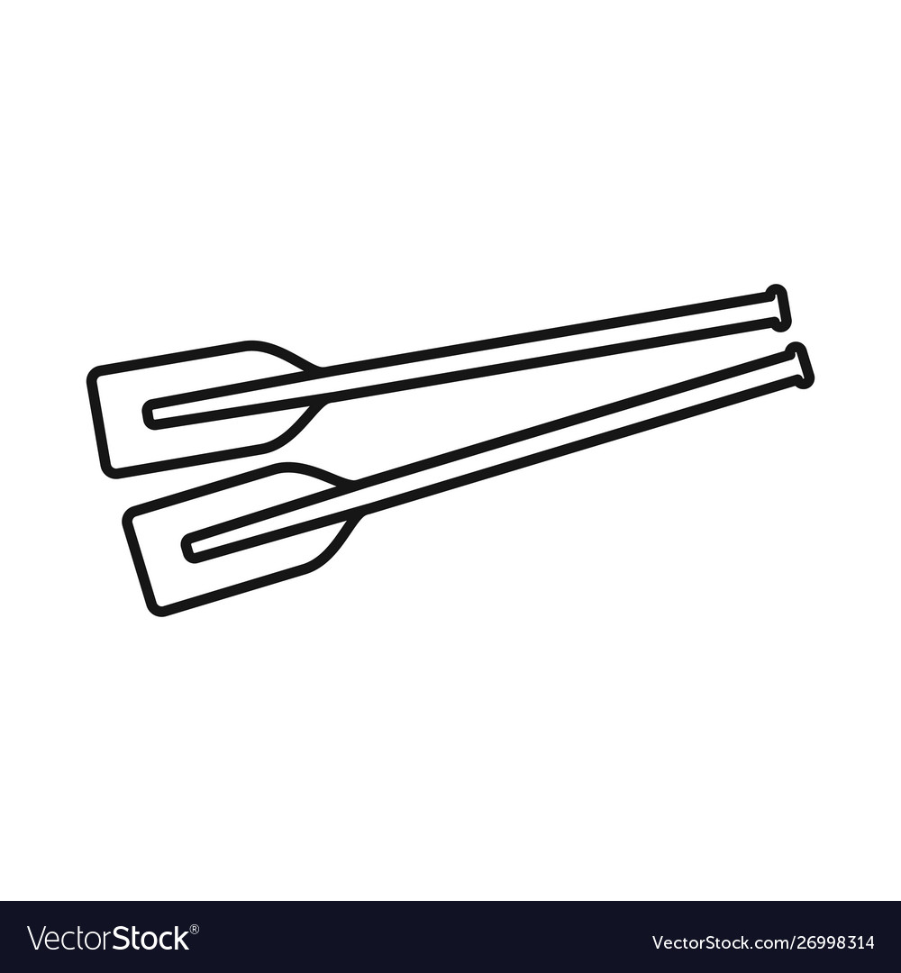 Isolated object oars and paddle sign set