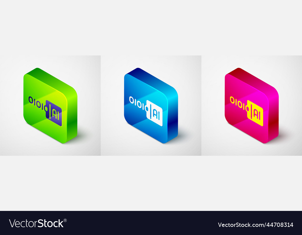 Isometric binary code icon isolated on grey vector image Isometric binary code icon isolated on grey