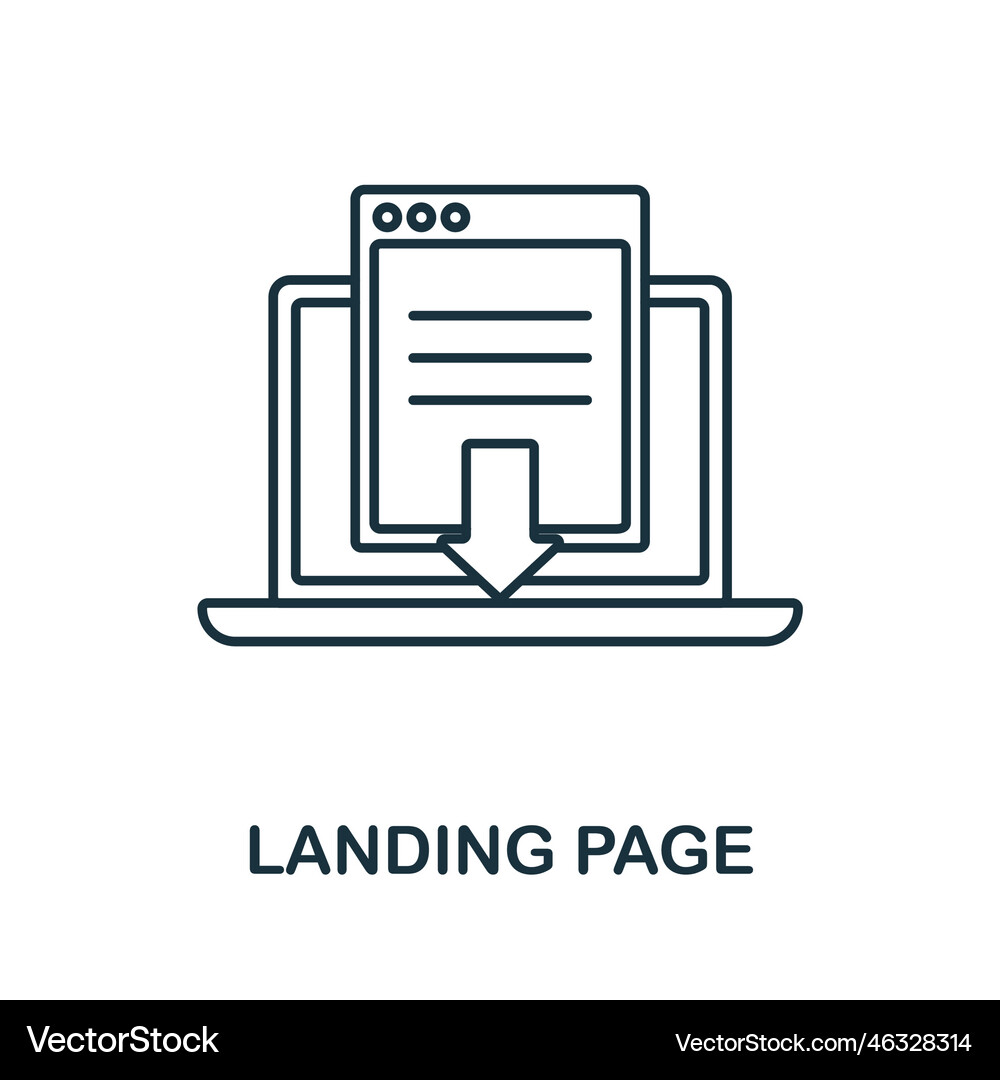 Landing page line icon monochrome simple Vector Image