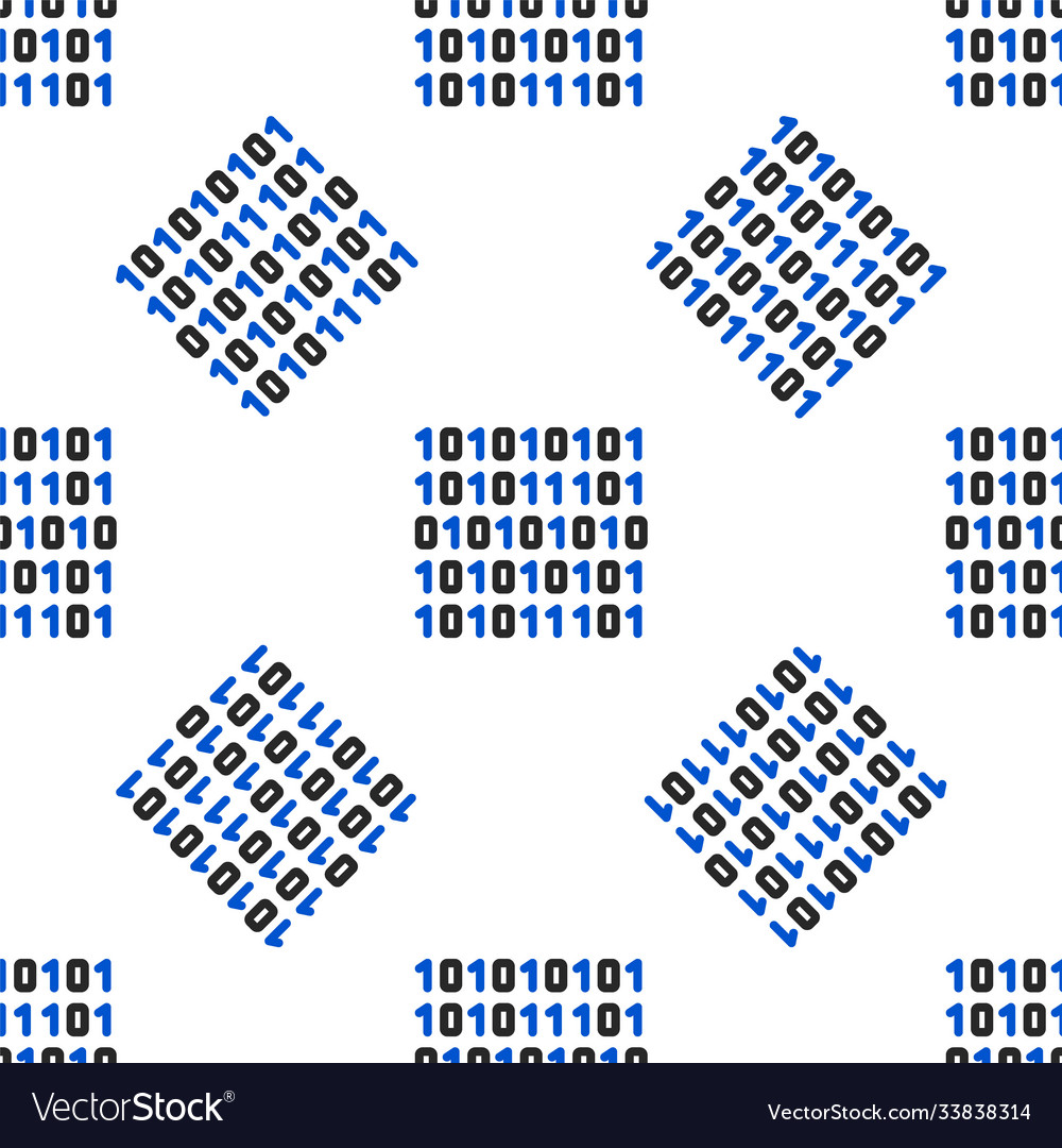 Line binary code icon isolated seamless pattern vector image Line binary code icon isolated seamless pattern