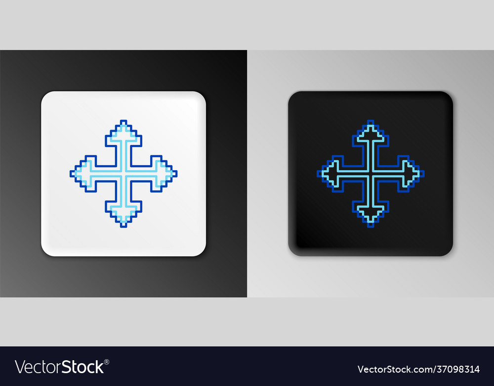 Line pixel arrows in four directions icon isolated vector image Line pixel arrows in four directions icon isolated
