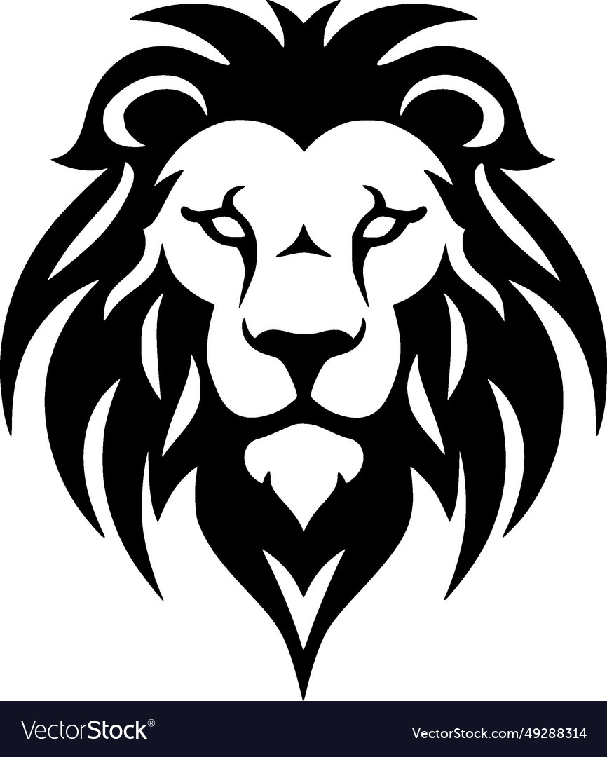 Lion - black and white isolated icon